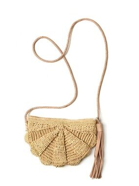 Mar Y Sol Zoe Woven Straw Crossbody Bag with Tassel - Natural